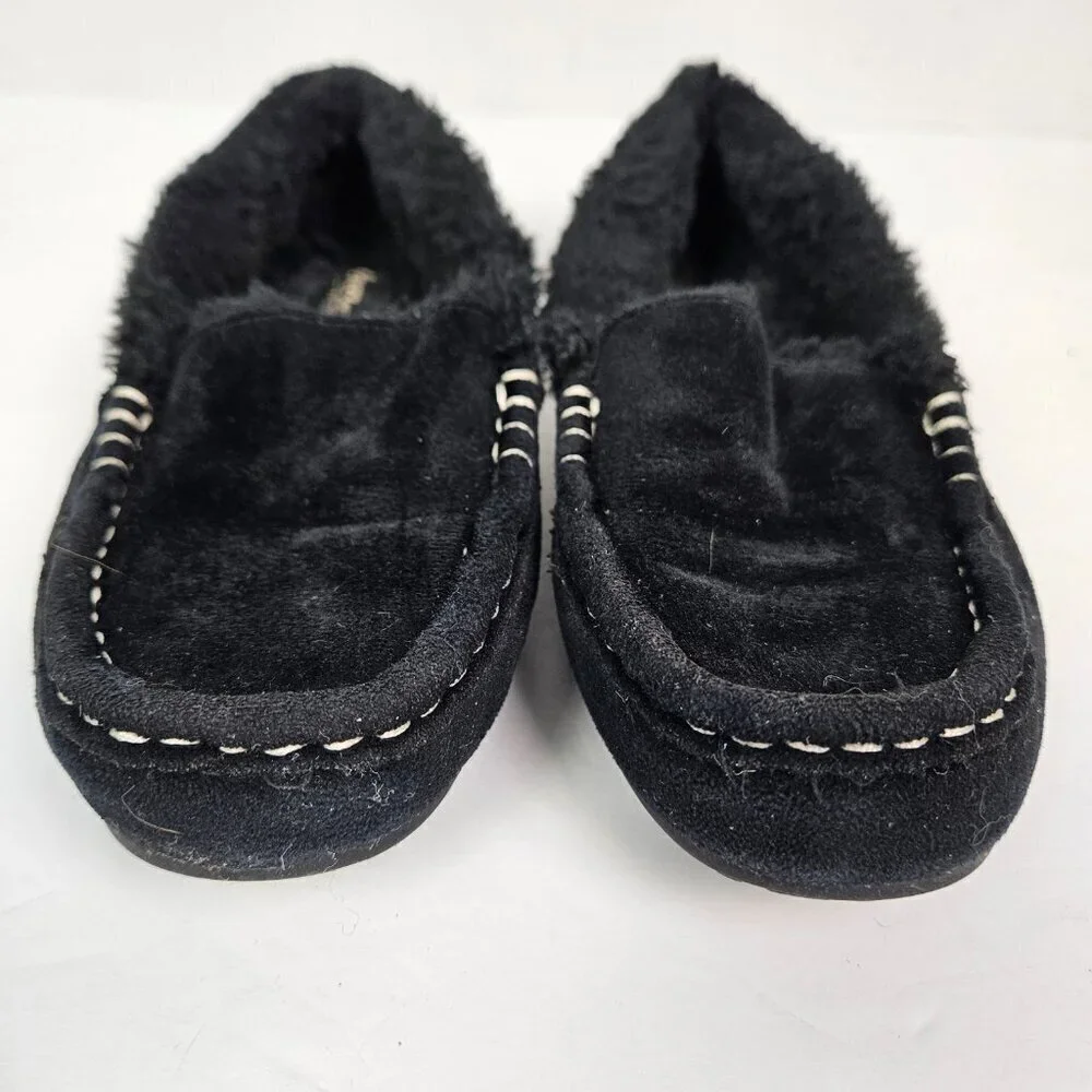Koolaburra by UGG Youth Riley Shimmer Moccasin Slipper Black 1116742 2